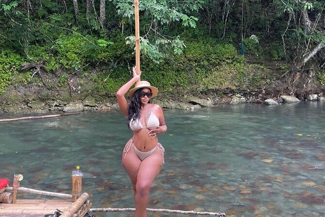 Bamboo Rafting & Limestone Massage (Great River) Lethe - The river stop: photos, videos, swim time, and a drink break