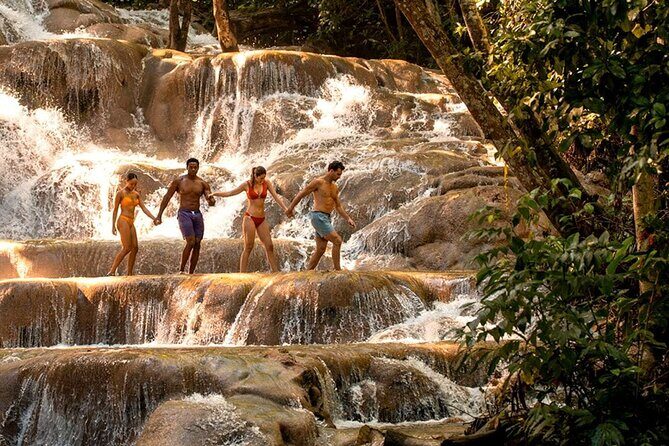 Dunn's River Falls & Blue Hole Combo Tour from Ocho Rios - Blue Hole time: rope swing, jungle caves, and a natural swimming pool