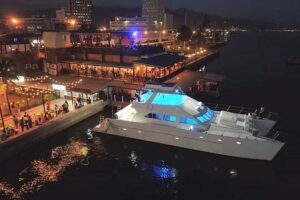 Friday Evening Kingston Harbour Cruise, Sunday Beach Cruise or Charter Our Boats - The 69-Foot Power Catamaran: What Your Ride Feels Like