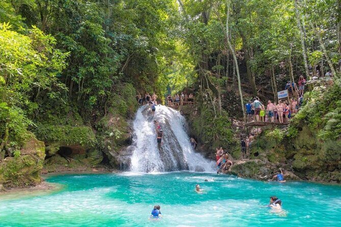 Ocho Rios: Amazing Blue Hole and Chill at Reggae Hill - Blue Hole Ocho Rios: limestone sinkhole jumps and waterfall caves