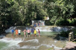 Tour to Black River and YS Falls - Stop 1: YS Falls by tractor, then waterfalls and a calm pool